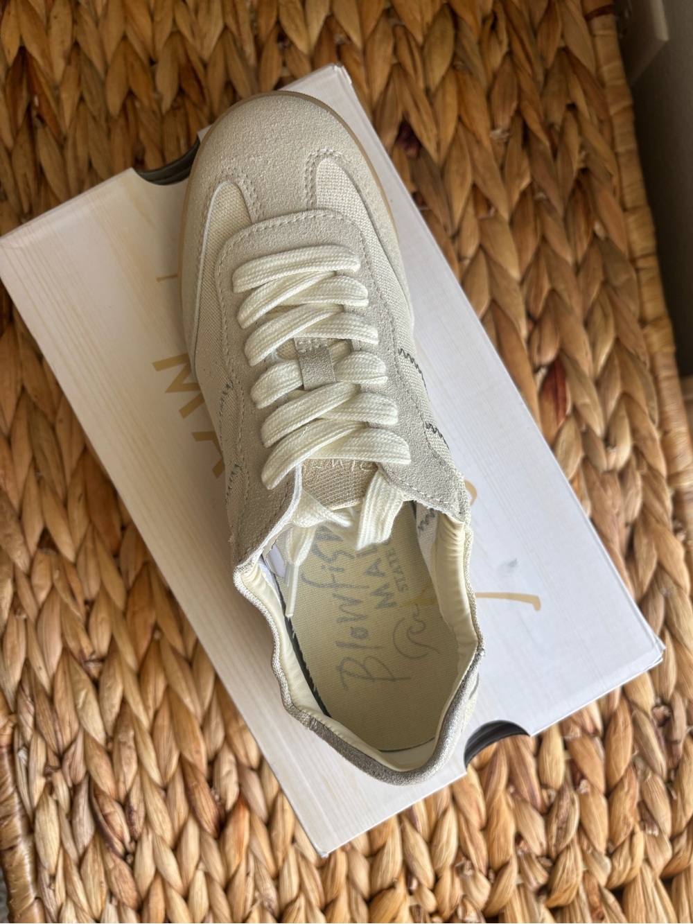 NIB Blowfish Malibu Women's Neutral Canvas Sneaker - Glitter White/Cream - Picture 3 of 11